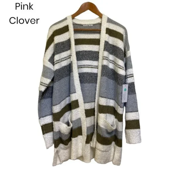 NWT Pink Clover Olive and Gray Cozy Cardigan - XL - Picture 2 of 6
